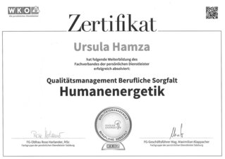 Zertifikat Humanenergetik